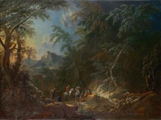 Maximilian Joseph Schinnagl, Waldlandschaft "Abend", undatiert, Öl auf Leinwand, 53 x 70,5 cm,  ...