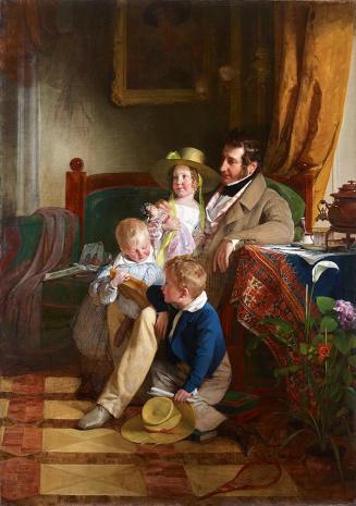Friedrich von Amerling, Rudolf von Arthaber und seine Kinder Rudolf, Emilie und Gustav, 1837, Ö ...