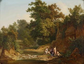 Josef Feid, Wald mit Nymphen, 1828, Öl auf Leinwand, 36 x 45 cm, Belvedere, Wien, Inv.-Nr. 2957