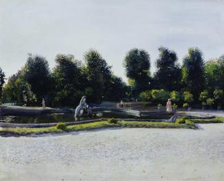 Erich Karl Wagner, Bassin in Schloß Schönbrunn, 1931, Öl auf Leinwand, 55 x 67 cm, Belvedere, W ...