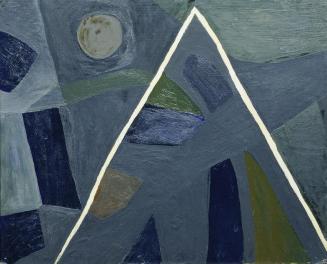 Traute Zemb-Wolsegger, Nachtbild (Nacht im Gebirge), 1954, Öl auf Holzfaserplatte, 50 × 60,7 cm ...