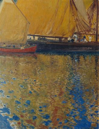 Hans Wilt, Morgenstimmung im Hafen von Lussin, 1904, Öl auf Karton, 53 x 41 cm, Belvedere, Wien ...