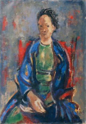Joseph Floch, Damenbildnis, 1958, Öl auf Leinwand, 66,5 x 46,5 cm, Belvedere, Wien, Inv.-Nr. 55 ...