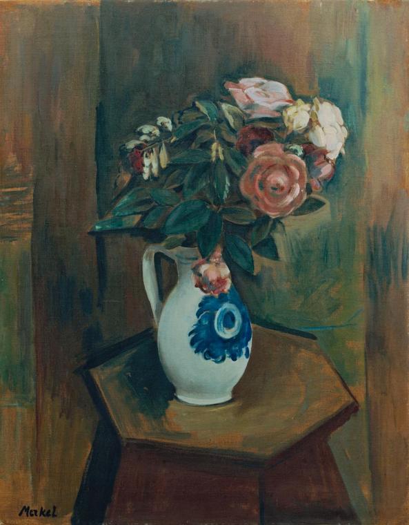 Georg Merkel, Blumenstrauß in Vase, vor 1971, Öl auf Leinwand, 61 x 48 cm, Belvedere, Wien, Inv ...
