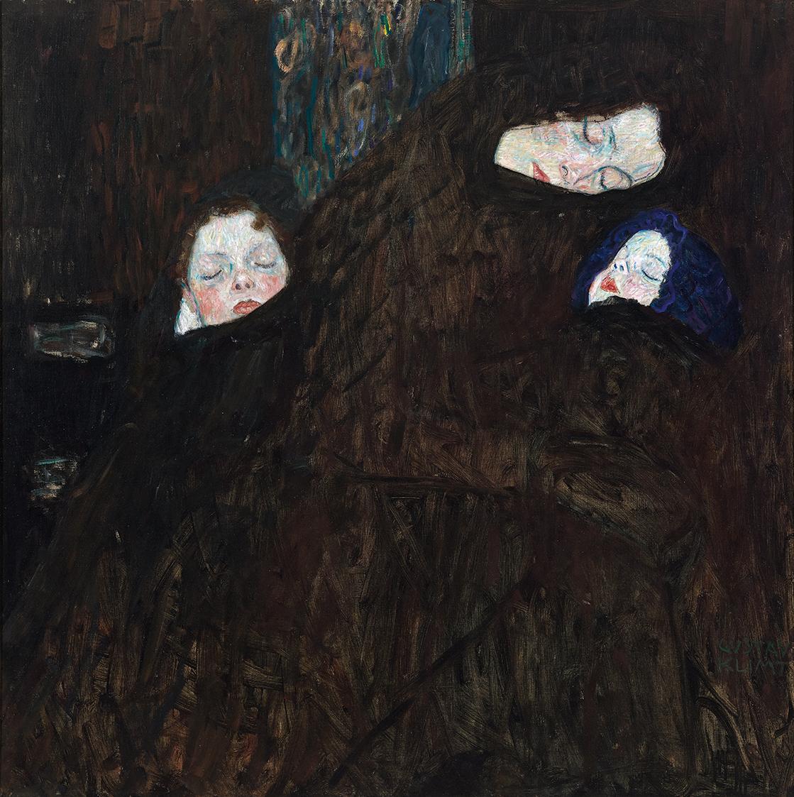 Gustav Klimt, Mutter mit zwei Kindern (Familie), 1909/1910, Öl auf Leinwand, 90 × 90 cm, Belved ...