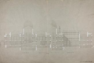 Otto Wagner, Projekt für ein "Haus der Kunst MCM-MM", 1913, Bleistift, Deckweiß, Tusche auf Tra ...