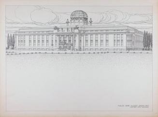 Otto Wagner, Projekt für ein "Haus der Kunst MCM-MM", 1913, Tusche und Bleistift auf Karton, 31 ...