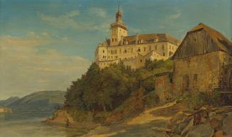 Ferdinand Georg Waldmüller, Das Schloss Persenbeug, 1833, Öl auf Holz, 19 × 31 cm, Belvedere, W ...