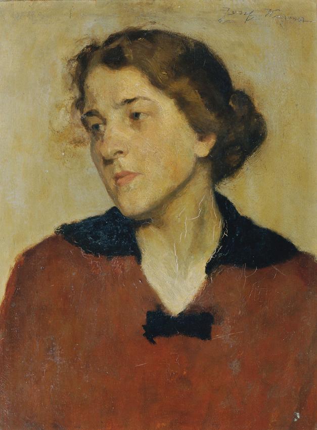 Josef Wawra, Frauenbildnis mit rotem Pullover, um 1925/1930, Öl auf Pappe, 53 x 39 cm, Belveder ...