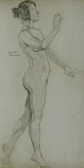 Josef Wawra, Aktstudie, um 1925, Bleistift auf Papier, 50 x 25 cm, Belvedere, Wien, Inv.-Nr. 85 ...