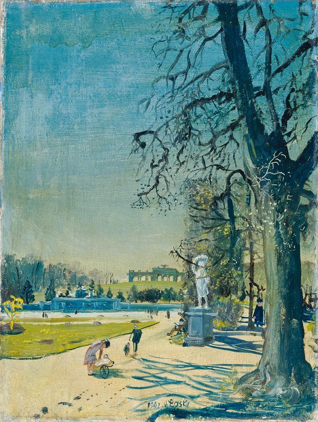 Oskar Laske, Der Schönbrunner Schlosspark, 1942, Öl auf Leinwand, 39 x 30 cm, Belvedere, Wien,  ...
