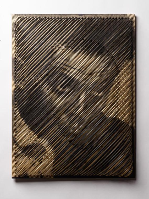 Ilse Haider, Egon Schiele, 2007, Fotoemulsion auf Holz und Pediggrohr, 80 x 60 x 15 cm, Belvede ...