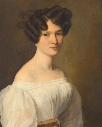 Ferdinand Georg Waldmüller, Junge Dame in weißem Kleid, 1827, Öl auf Holz, 31 × 25 cm, Belveder ...