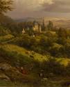 Barend Cornelis Koekkoek, Luxemburgische Landschaft mit Blick auf Schloss Berg, 1846, Öl auf Le ...