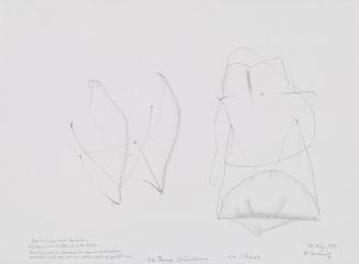 Maria Lassnig, 2 x Sitzende, 1991, Bleistift auf Papier, 44 × 60 cm, Belvedere, Wien, Inv.-Nr.  ...