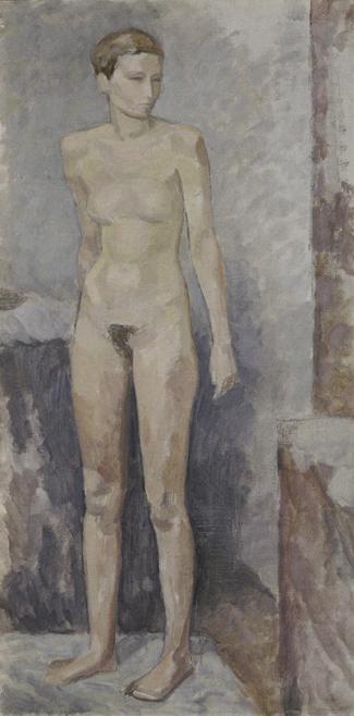 Walther Gamerith, Stehender weiblicher Akt, vor 1944, Öl auf Leinwand, 102 x 52 cm, Belvedere,  ...