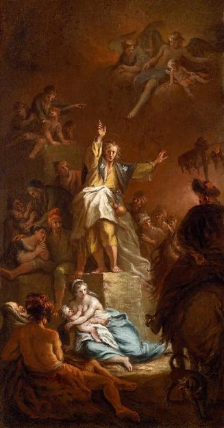 Martin Johann Schmidt, Die Predigt des Apostels Jacobus Maior, um 1764, Öl auf Leinwand, 67 x 3 ...
