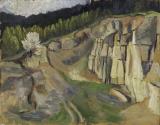 Irma Lang-Scheer, Steinbruch, 1940, Öl auf Holz, 45,5 x 35 cm, Belvedere, Wien, Inv.-Nr. 8255