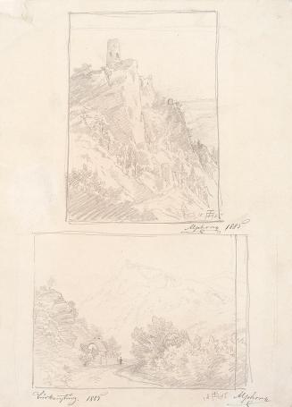 Theodor Alphons, Türkensturz - Zwei Ansichten, 1885, Bleistift auf Papier, 28,6 × 20,5 cm, Belv ...