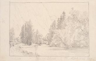 Theodor Alphons, Hallstatt, aus der Lahn, 1892, Bleistift auf Papier, 13,5 × 21,5 cm, Belvedere ...