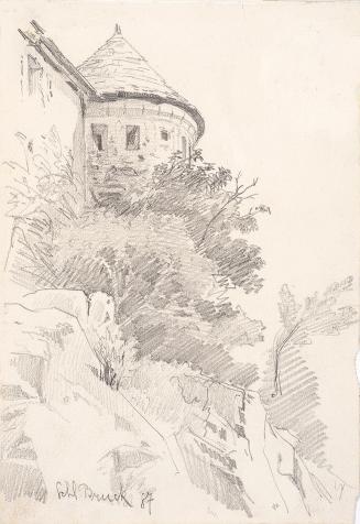 Theodor Alphons, Schloss Bruck, 1887, Bleistift auf Papier, 18,3 × 12,6 cm, Belvedere, Wien, In ...