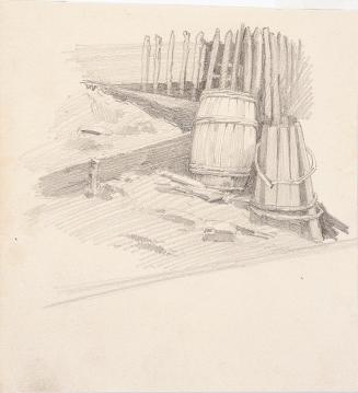 Theodor Alphons, Fässer, um 1880/1890, Bleistift auf Papier, 13,2 × 12,1 cm, Belvedere, Wien, I ...