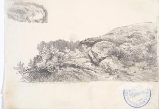 Theodor Alphons, Felssstudien, um 1880/1890, Bleistift auf Papier, 12,6 × 18,5 cm, Belvedere, W ...