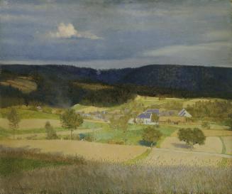 Emanuel Baschny, Dorf in der Sonne, 1910, Öl auf Holz, 48 x 57 cm, Belvedere, Wien, Inv.-Nr. 12 ...