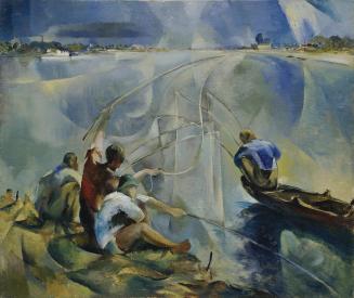 George Mayer-Marton, Angler, 1949, Öl auf Leinwand, 50,5 x 61 cm, Belvedere, Wien, Inv.-Nr. 631 ...