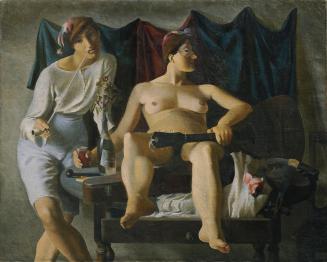Gottfried Goebel, Maskenfest: Himmlische und irdische Liebe, 1937, Öl auf Leinwand, 81,5 × 100  ...