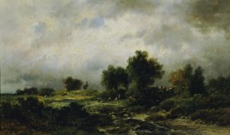 Remy van Haanen, Sommerlandschaft, 1869, Öl auf Holz, 28 x 46 cm, Belvedere, Wien, Inv.-Nr. 488 ...