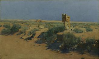 Alphons Leopold Mielich, Das Wüstenschloss Qusair 'Amra, 1901, Öl auf Leinwand, 68 x 114,5 cm,  ...