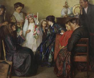 Jehudo Epstein, Vorbereitung für das Fest, 1912, Öl auf Leinwand, 161 x 192 cm, Belvedere, Wien ...