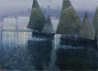 Hans Wilt, Mondnacht in einem istrischen Hafen, 1901, Öl auf Leinwand, 109 x 149 cm, Belvedere, ...