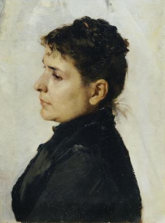 Hans Tichy, Frau im Profil, um 1895, Öl auf Leinwand, 50 x 37,5 cm, Belvedere, Wien, Inv.-Nr. 5 ...