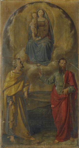 Anton Psenner, Maria mit Jesuskind und den Heiligen Petrus und Paulus, undatiert, Öl auf Leinwa ...