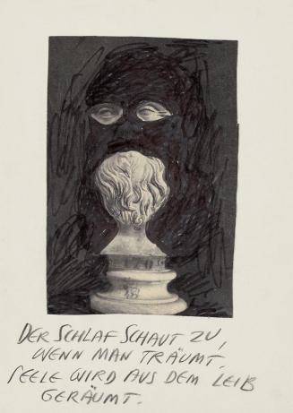 Günter Brus, Irrfahrt in den Geheimniskram, 2002, Mixed Media auf Papier, 29,7 × 21 cm, Belvede ...