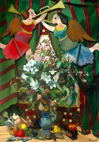 Greta Freist, Die Friedensengel, 1944, Öl auf Leinwand, 110,5 × 78 × 2,4 cm, Belvedere, Wien, I ...