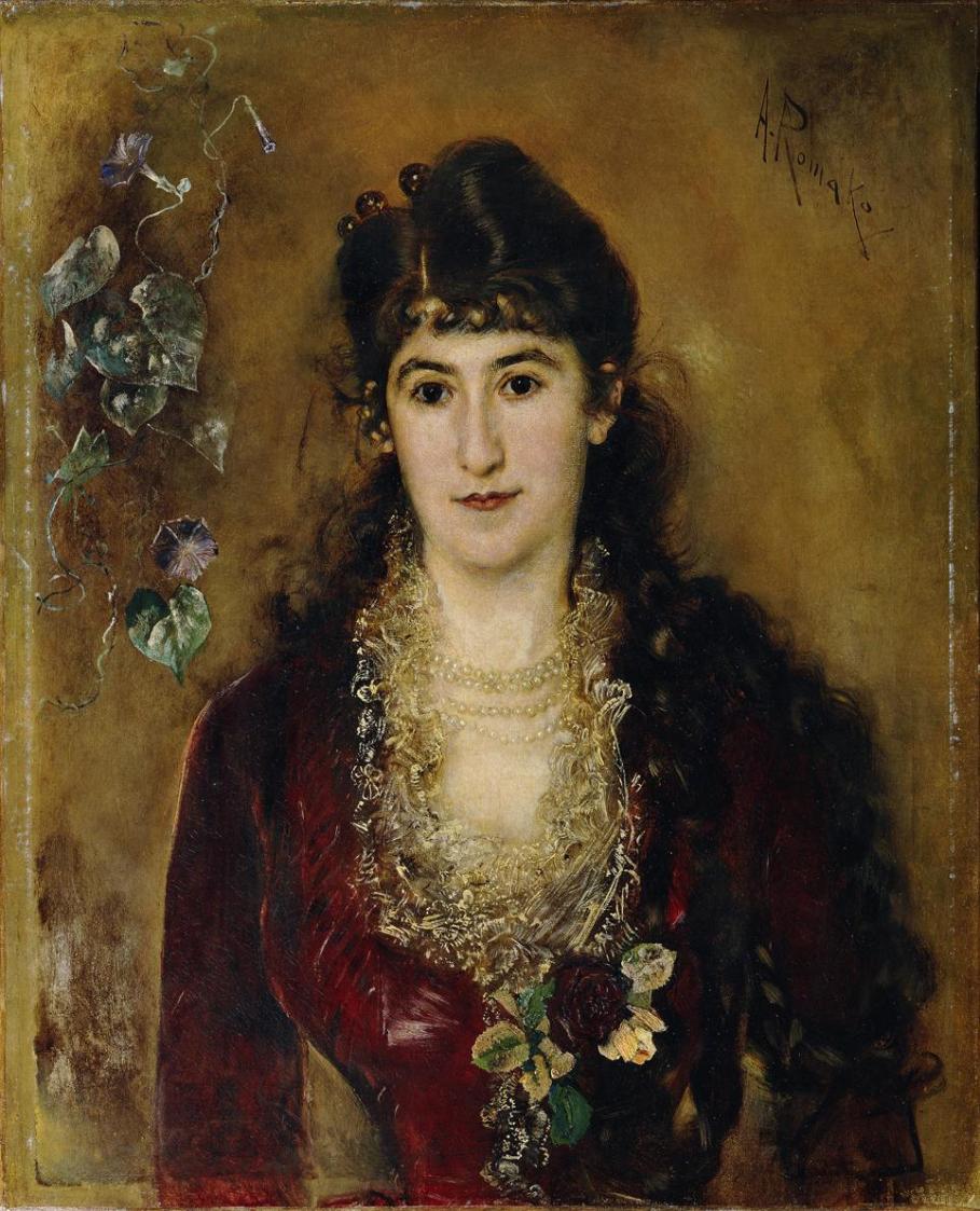 Anton Romako, Dame im roten Kleid, 1889, Öl auf Leinwand, 78 x 63 cm, Belvedere, Wien, Inv.-Nr. ...