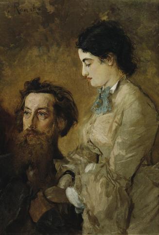 Anton Romako, Der Bildhauer Reinhold Begas mit seiner Frau Margarethe, 1869–1870, Öl auf Leinwa ...