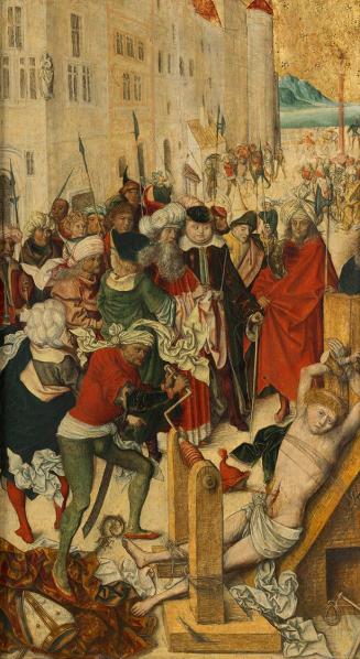 Meister der Heiligenmartyrien, Martyrium des hl. Erasmus, um 1500, Malerei auf Lindenholz, 52,1 ...