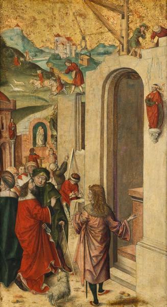 Meister der Heiligenmartyrien, Der hl. Leopold und die Erbauung von Stift Klosterneuburg, um 15 ...