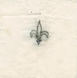 Gustinus Ambrosi, Studie für eine Wappenlilie, um 1960, Bleistift, Kugelschreiber auf Papier, 1 ...