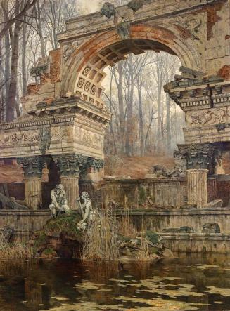 Carl Moll, Die Römische Ruine in Schönbrunn, 1892, Öl auf Leinwand, 322 x 242 cm, Belvedere, Wi ...