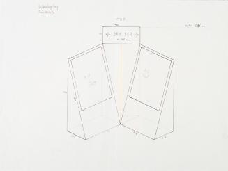 Tillman Kaiser, Entwurfsskizze zum Display einer Ausstellung im Prunkstall, 2010, Bleistift auf ...