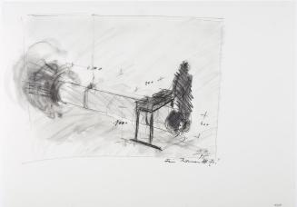 Cornelius Kolig, Entwurfskizze, 1995, Bleistift auf Transparentpapier, 42 × 59,3 cm, Belvedere, ...