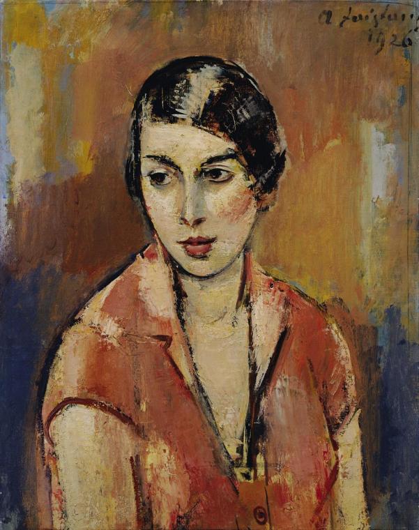 Anton Faistauer, Junge Frau im rosa Kleid, 1926, Öl auf Leinwand, 58 x 46 cm, Belvedere, Wien,  ...