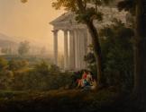 Joseph Rebell, Ideale Landschaft mit Tempelgebäuden, 1808, Öl auf Leinwand, 179 x 243 cm, Belve ...