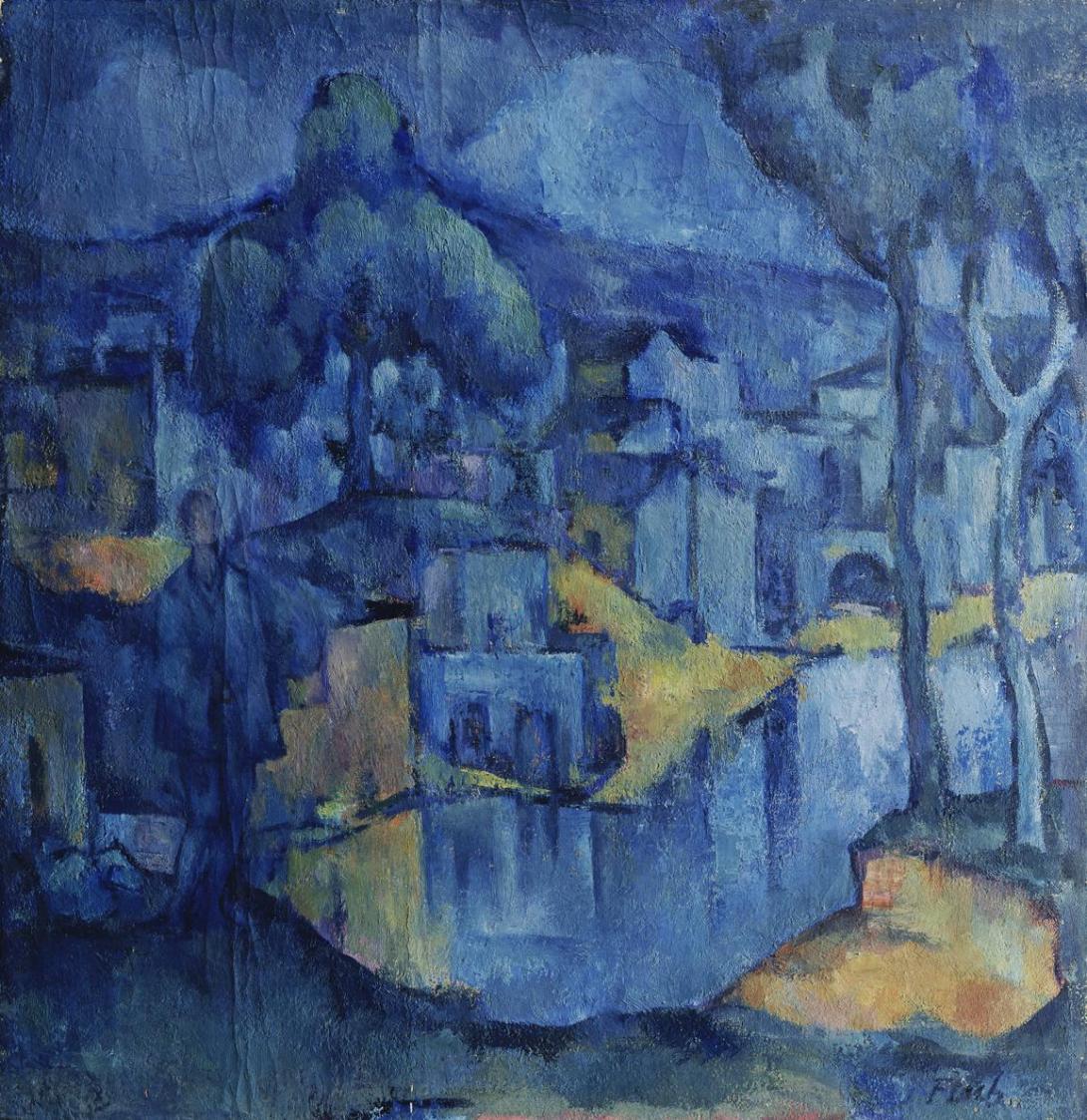 Joseph Floch, Blaue Landschaft mit Hirt, Öl auf Leinwand, 64 x 61 cm, Belvedere, Wien, Inv.-Nr. ...