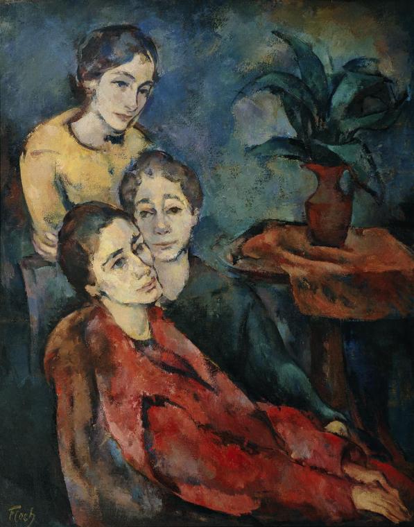 Joseph Floch, Frau Weiss und ihre Töchter Liese und Lene, um 1923, Öl auf Leinwand, Belvedere,  ...